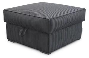 Tmavě šedý taburet SMART COSARO s úložným prostorem 65x65 cm