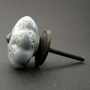 Keramická úchytka-Šedý květ s patinou Barva kovu: antik tmavá