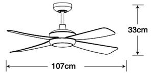 Lucci air 213303- LED Stmívatelný ventilátor SLIPSTREAM 1xGX53/12W/230V černá+DO