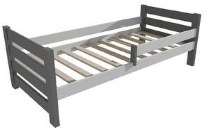 Vomaks Dětská postel se zábranou VMK012E KIDS Rozměr: 90 x 160 cm, Barva: barva šedá + bílá