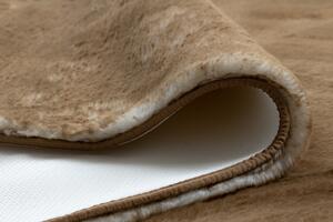Makro Abra Kusový koberec Shaggy LAPIN slonová kost / hnědý Rozměr: 80x150 cm