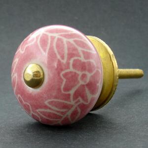 Keramická úchytka -Povíjnice růžová rytá Barva kovu: zlatá