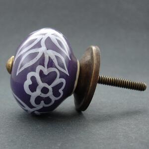 Keramická úchytka -Povíjnice fialová Barva kovu: stříbrná