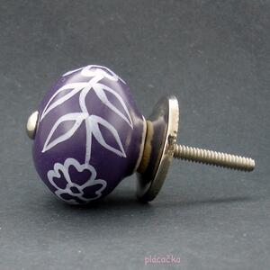 Keramická úchytka -Povíjnice fialová Barva kovu: stříbrná