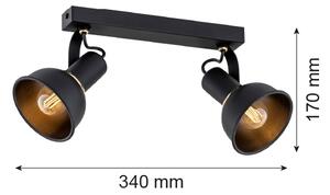 Argon 7037 - Bodové svítidlo TWIST 2xE14/7W/230V černá/zlatá