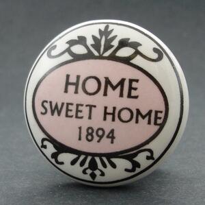 Keramická úchytka-Home Sweet Home-POTISK Barva kovu: stříbrná