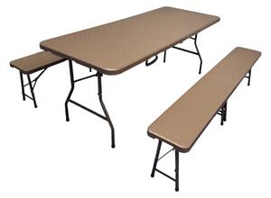TENTino Plastový pivní set skládací RATTAN - 180 cm