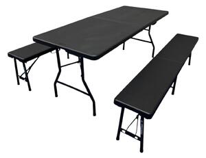 TENTino Plastový pivní set skládací BLACK - 180 cm