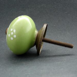 Keramická úchytka -Sedmikráska zelená Barva kovu: zlatá