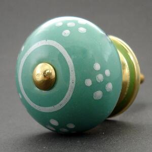 Keramická úchytka -Sedmikráska tyrkysová Barva kovu: antik světlá