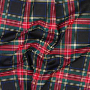 Vlněná látka metráž š. 150 cm - Black Stewart Tartan - John Hanly