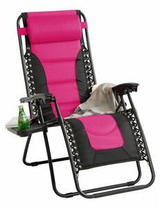 Delux nulová gravitační zahradní židle, ve více barvách-pink