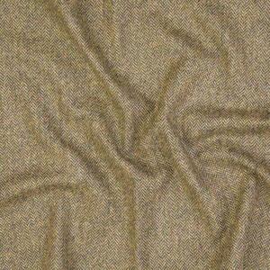 Vlněná látka metráž š. 150 cm - Straw Green Herringbone - John Hanly