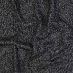 Vlněná látka metráž š. 150 cm - Grey Black Herringbone - John Hanly