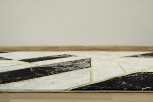 Makro Abra Moderní kusový koberec Diamond K4423G černý / bílý / žlutý Rozměr: 80x150 cm