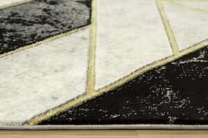 Makro Abra Moderní kusový koberec Diamond K4423G černý bílý žlutý Rozměr: 120x170 cm