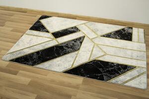 Makro Abra Moderní kusový koberec Diamond K4423G černý bílý žlutý Rozměr: 120x170 cm