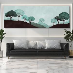 Obraz na plátně - Stromy v čokoládových kopcích FeelHappy.cz Velikost obrazu: 120 x 40 cm