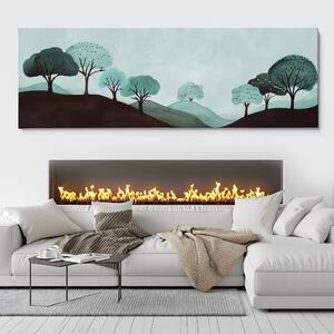 Obraz na plátně - Stromy v čokoládových kopcích FeelHappy.cz Velikost obrazu: 120 x 40 cm