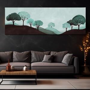 Obraz na plátně - Stromy v čokoládových kopcích FeelHappy.cz Velikost obrazu: 150 x 50 cm