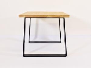 Konferenční stolek Slavík Typ a sukovitost dřeva: Dub sukovitý/rustikální (0 Kč), Barva kovových nohou: Černá mat - RAL 9005 (0 Kč), Velikost stolu (D x Š x V): 50 x 50 x 45 (cm)