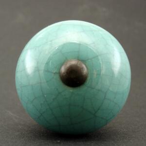 Keramická úchytka-Tyrkysová crackle Barva kovu: antik světlá