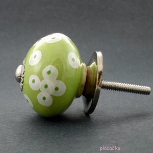 Keramická úchytka -Bublina zelená Barva kovu: zlatá
