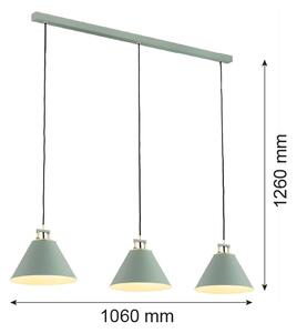 Argon 6177 - Lustr na lanku ORTE 3xE27/15W/230V zelená