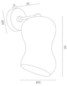 Argon 8046 - Nástěnná lampa SALERNO 1xE27/15W/230V zlatá