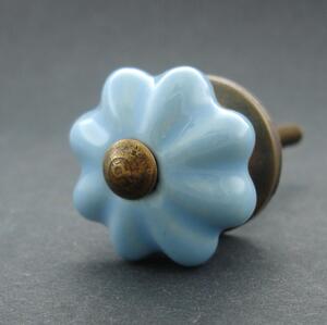 Keramická úchytka-Modrá kytička-MALINKÁ Barva kovu: antik tmavá