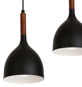 Lustr na lanku NOAK WOOD 3xE27/15W/230V černá/buk