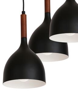Lustr na lanku NOAK WOOD 3xE27/15W/230V černá/buk