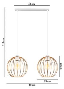 Lustr na lanku MATT 2xE27/60W/230V bílá/měděná