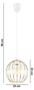 Lustr na lanku MATT 1xE27/60W/230V bílá/zlatá