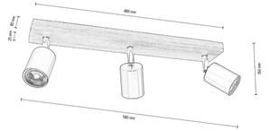 Spot-Light DO2910356 - Stropní bodové svítidlo MANARA 3xGU10/5W/230V borovice