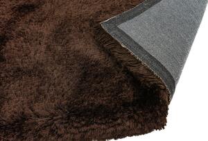 Nirmal Kusový koberec jednobarevný Shaggy Plush Čokoládový tmavě hnědý Rozměr: 140x200 cm