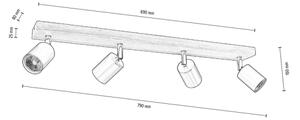 Spot-Light DO2911456 - Stropní bodové svítidlo MANARA 4xGU10/5W/230V borovice