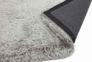 Nirmal Kusový koberec jednobarevný Shaggy Plush Silver stříbrný / šedý Rozměr: 70x140 cm