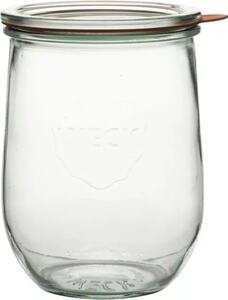 Zavařovací sklenice Weck 1000 ml, tulipánový tvar, s víčkem, těsněním a svorkami, sada 4 ks
