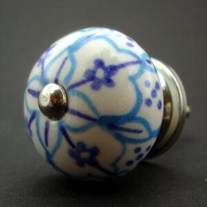 Keramická úchytka-Orient v modré Barva kovu: stříbrná