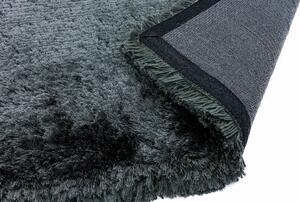 Nirmal Kusový koberec jednobarevný Shaggy Plush Slate tmavě šedý / černý Rozměr: 70x140 cm