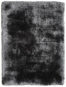 Nirmal Kusový koberec jednobarevný Shaggy Plush Slate tmavě šedý / černý Rozměr: 70x140 cm