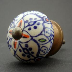 Keramická úchytka-Orient v tmavě modré Barva kovu: stříbrná