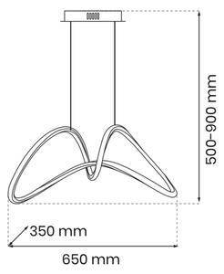 LED Lustr na lanku TESORO LED/48W/230V zlatá