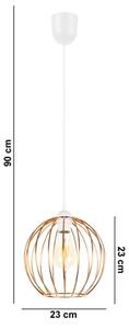 Lustr na lanku MATT 1xE27/60W/230V bílá/měděná