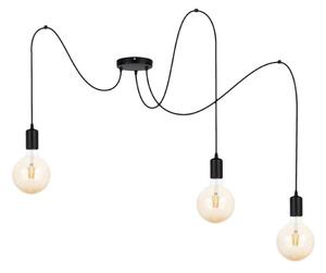 Lustr na lanku MIROS 3xE27/60W/230V pavouk černá