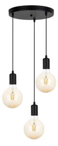 Lustr na lanku MIROS 3xE27/60W/230V kulatý černá