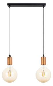 Lustr na lanku MIROS 2xE27/60W/230V černá/měděná