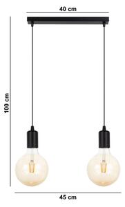 Lustr na lanku MIROS 2xE27/60W/230V černá