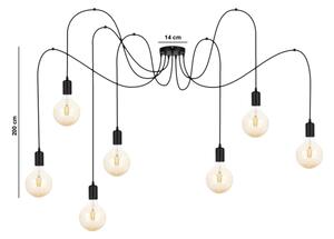 Lustr na lanku MIROS 7xE27/60W/230V pavouk černá